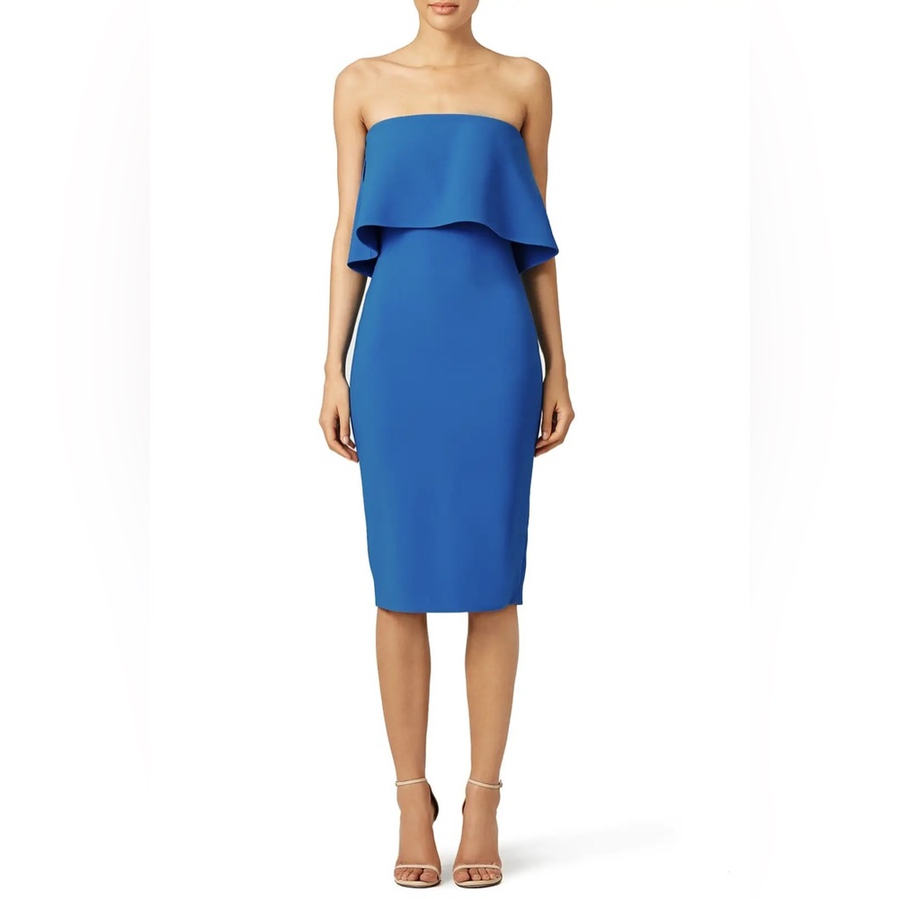 Likely Driggs Blue Strapless Midi Dress